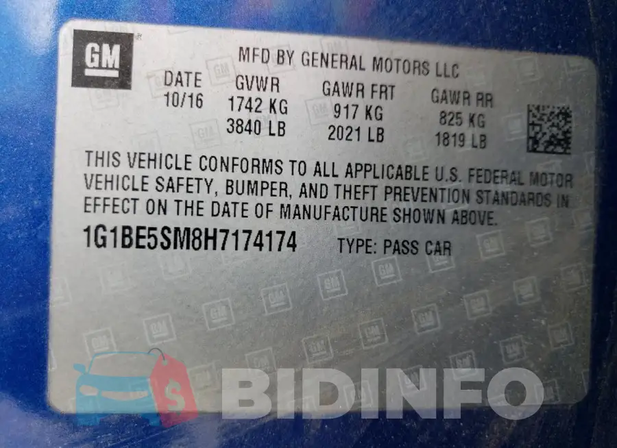 1G1BE5SM8H7174174 Photo# 13