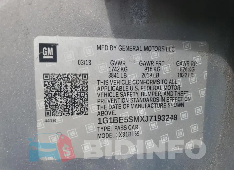 1G1BE5SMXJ7193248 Photo# 12