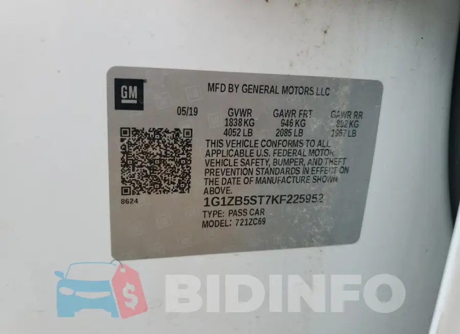 1G1ZB5ST7KF225952 Photo# 13