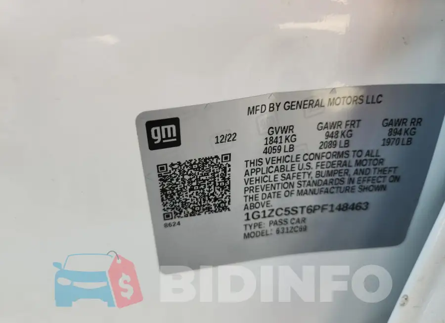 1G1ZC5ST6PF148463 Photo# 12