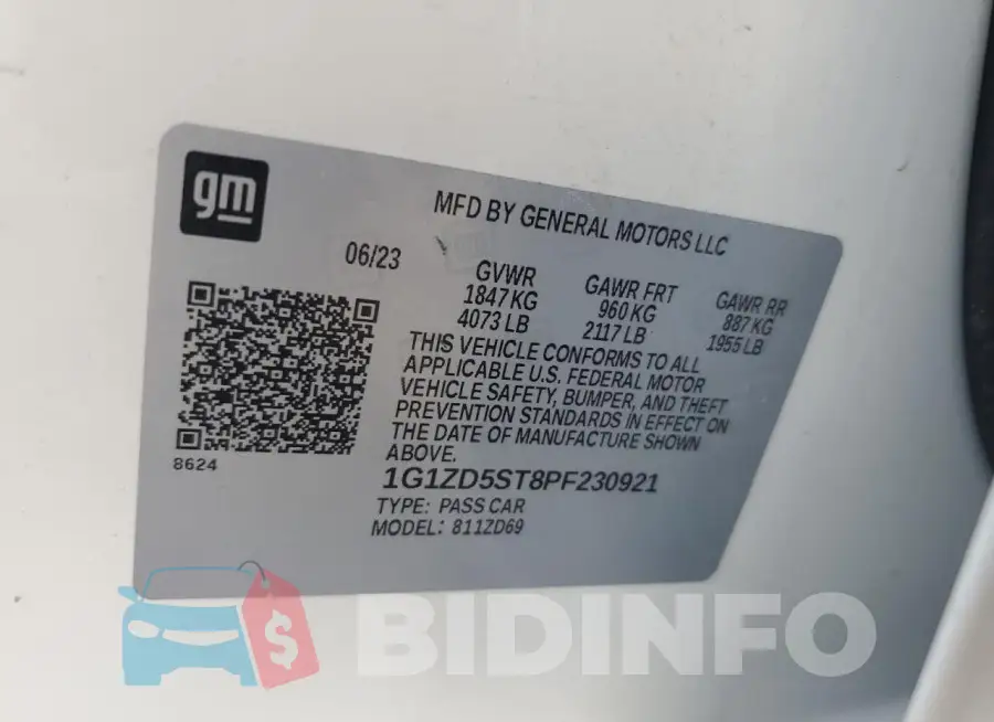 1G1ZD5ST8PF230921 Photo# 13