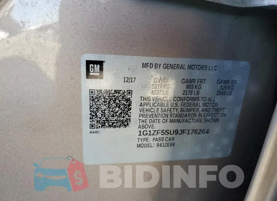 1G1ZF5SU9JF176264 Photo# 12