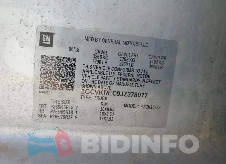 1GCVKREC9JZ378077 Photo# 12