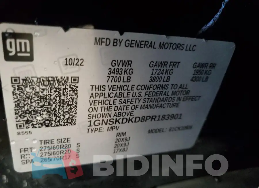 1GNSKDKD8PR183901 Photo# 14
