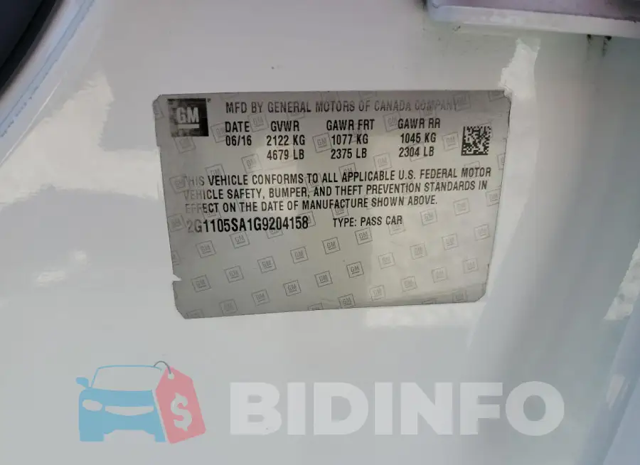 2G1105SA1G9204158 Photo# 12