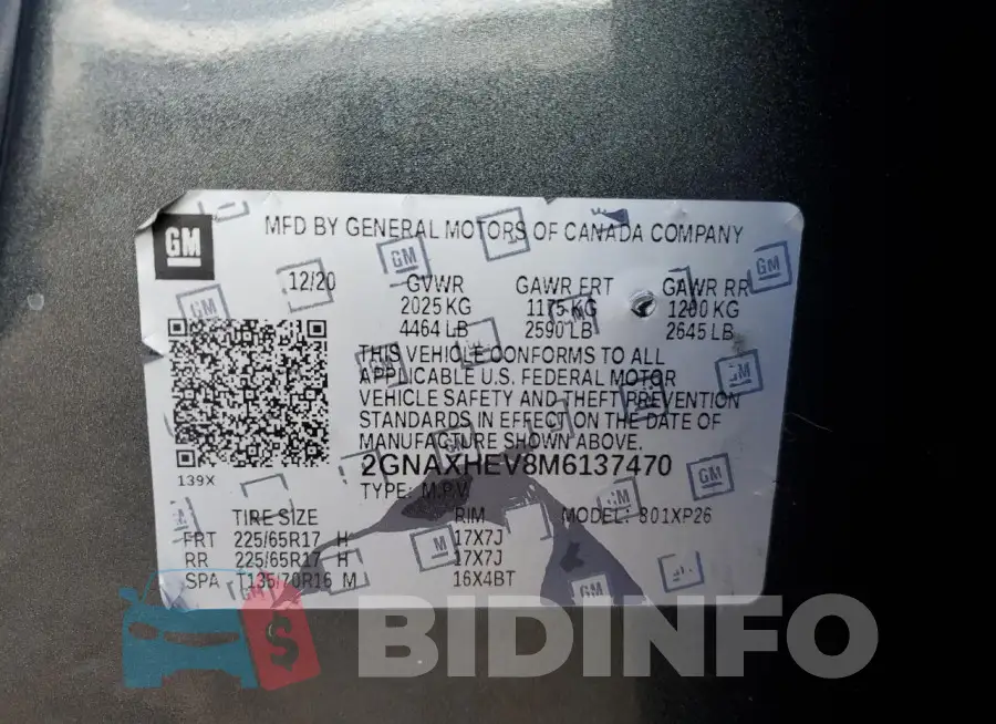 2GNAXHEV8M6137470 Photo# 13