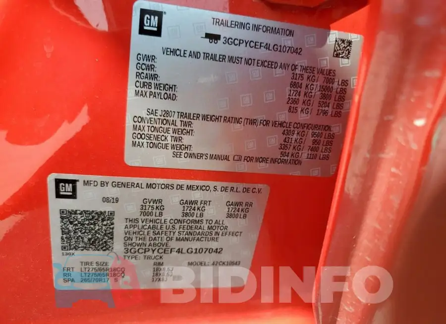 3GCPYCEF4LG107042 Photo# 13