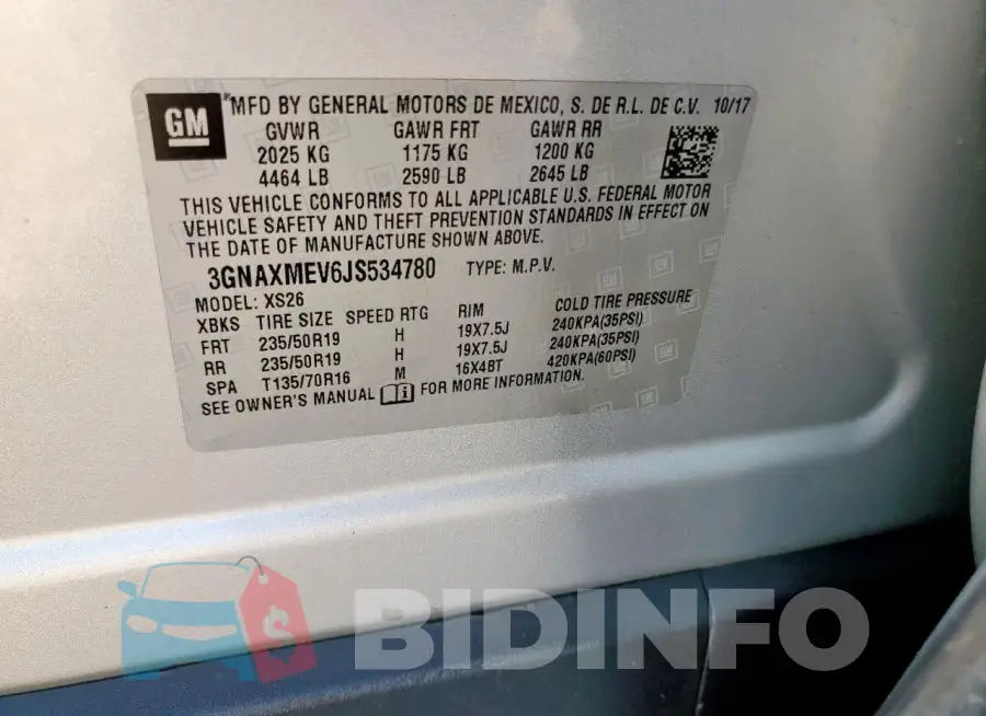 3GNAXMEV6JS534780 Photo# 13