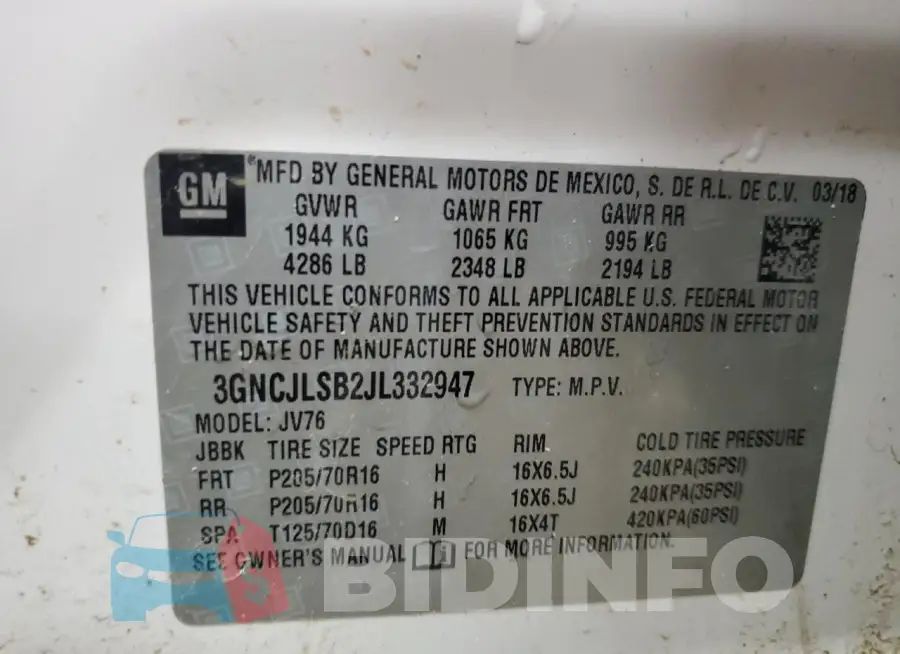3GNCJLSB2JL332947 Photo# 13