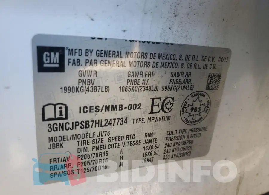 3GNCJPSB7HL247734 Photo# 12