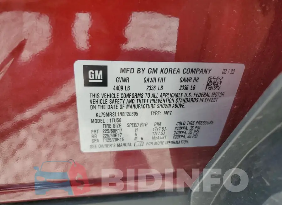 KL79MRSL1NB120695 Photo# 14