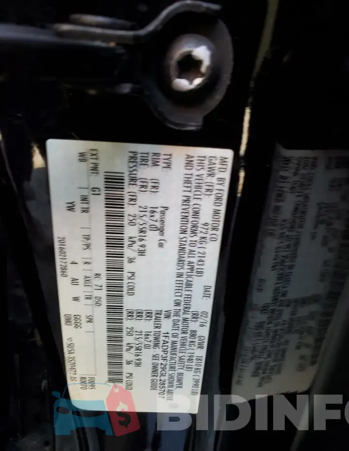 1FADP3F29GL285707 Photo# 13
