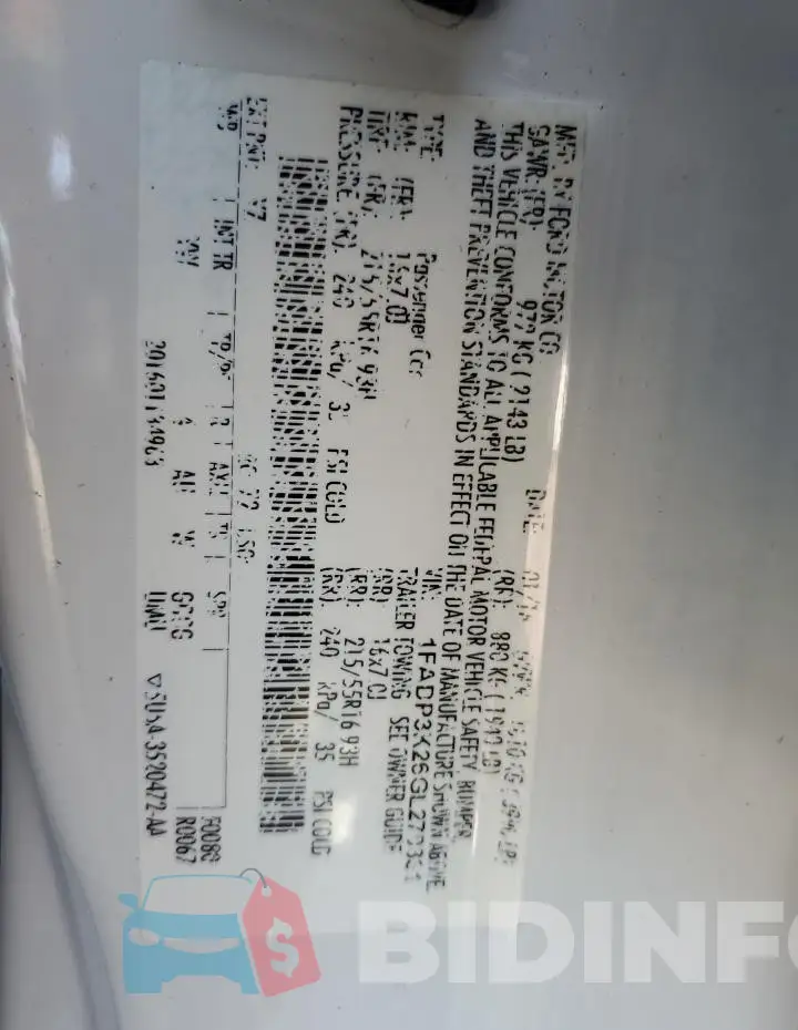 1FADP3K26GL270331 Photo# 12