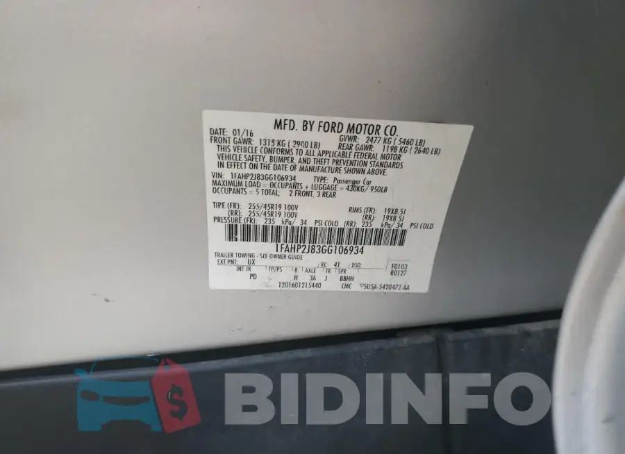 1FAHP2J83GG106934 Photo# 12