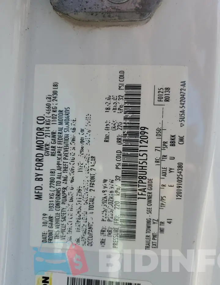 1FATP8UH5L5112099 Photo# 12