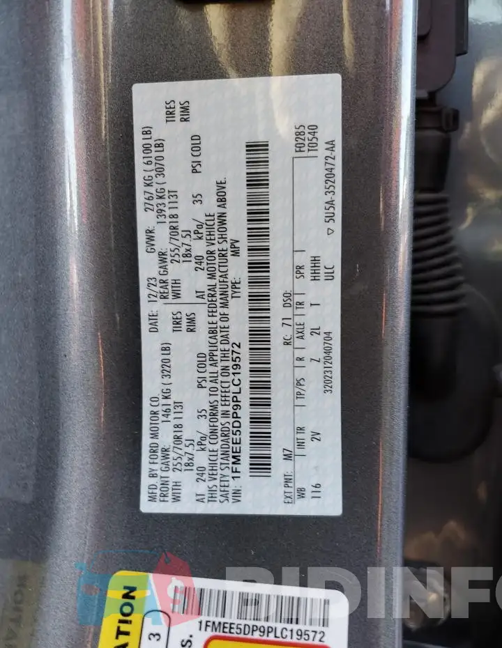 1FMEE5DP9PLC19572 Photo# 13
