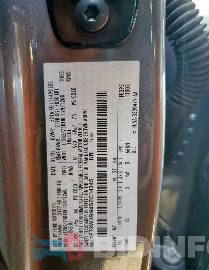 1FT8W3BN4SEC14345 Photo# 12