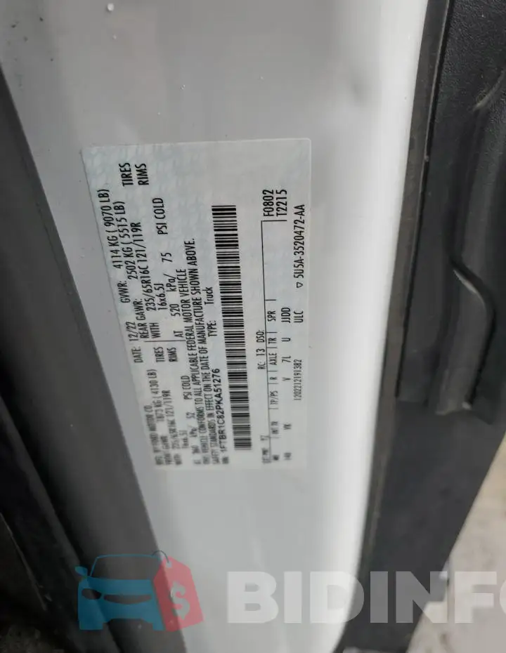 1FTBR1C82PKA51276 Photo# 13