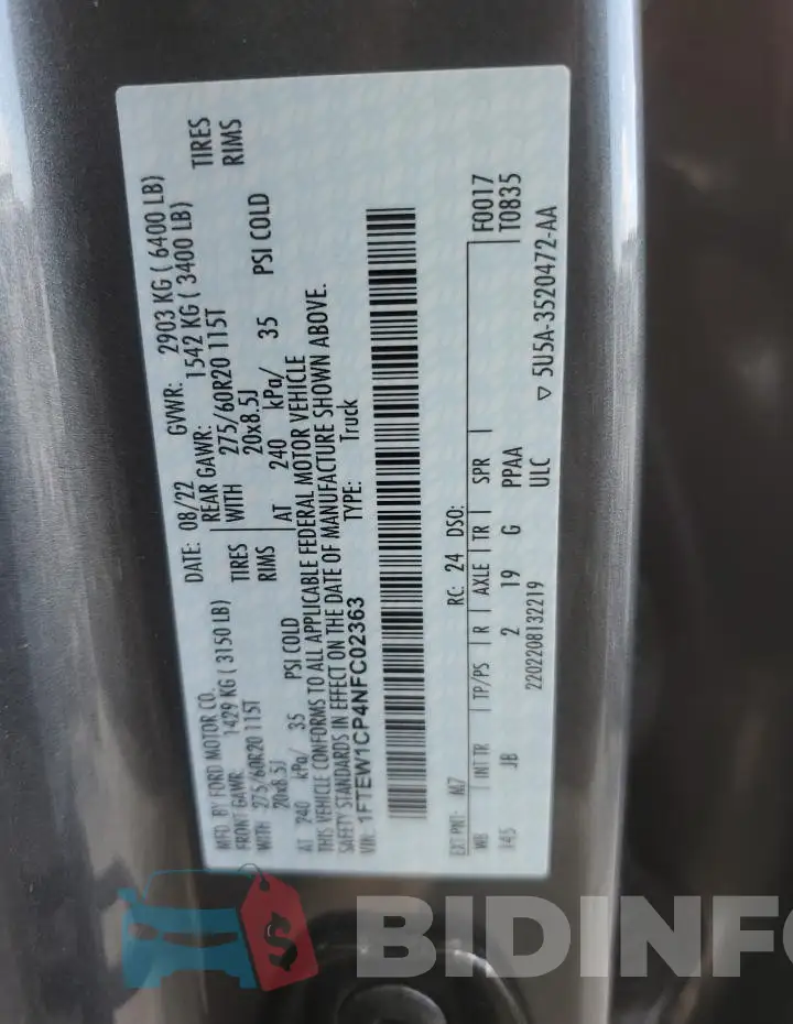 1FTEW1CP4NFC02363 Photo# 13