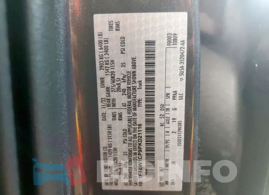 1FTEW1CP9PKD21116 Photo# 12