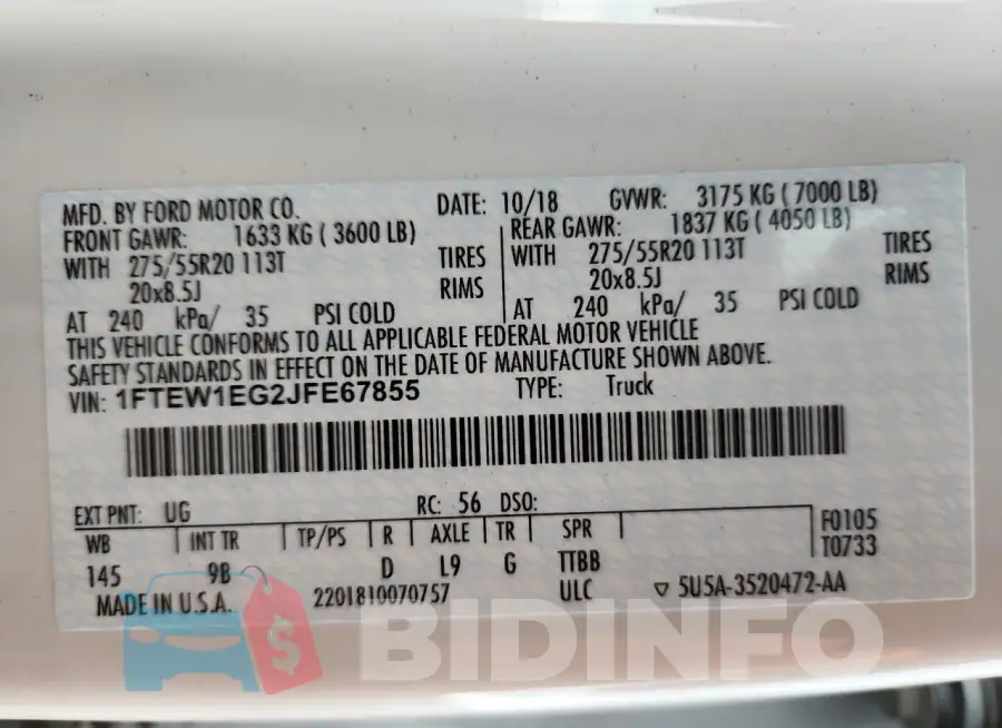1FTEW1EG2JFE67855 Photo# 13
