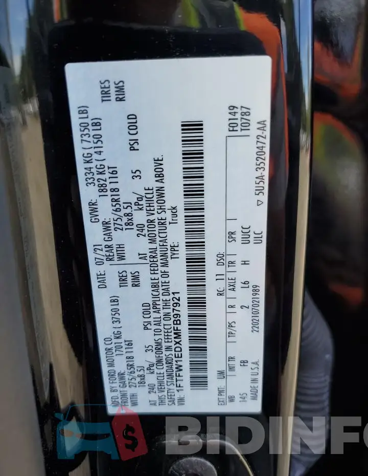 1FTFW1EDXMFB97921 Photo# 12