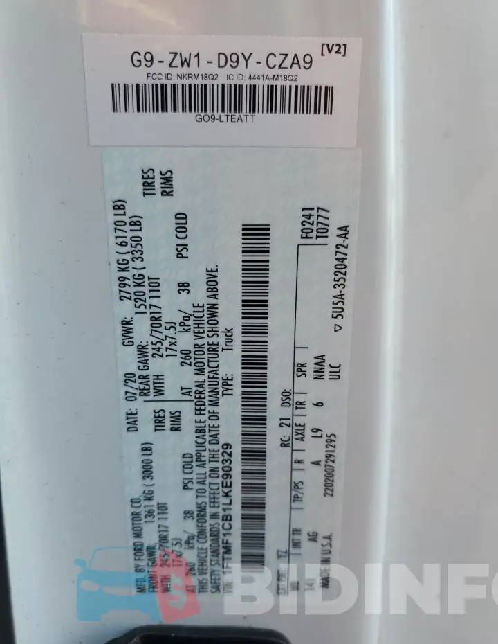 1FTMF1CB1LKE90329 Photo# 13