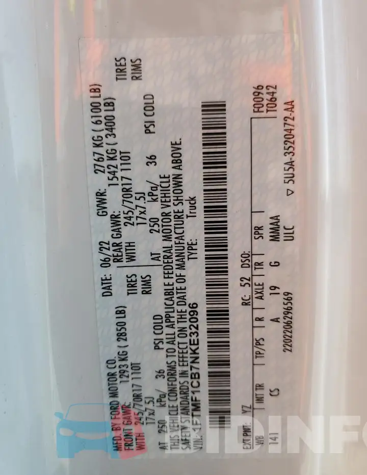 1FTMF1CB7NKE32096 Photo# 13