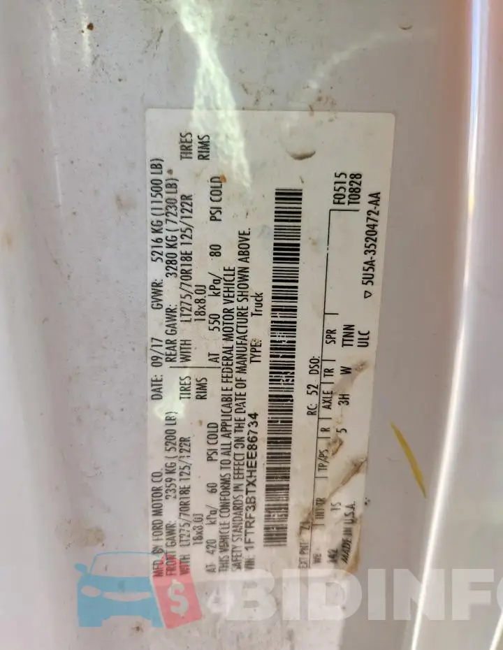 1FTRF3BTXHEE86734 Photo# 13
