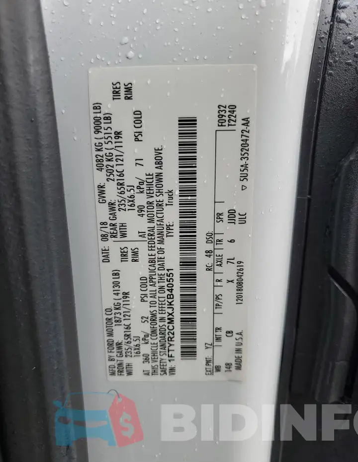 1FTYR2CMXJKB40551 Photo# 14