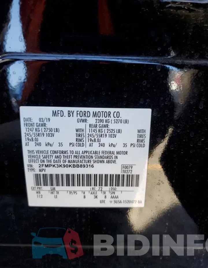 2FMPK3K90KBB89316 Photo# 13