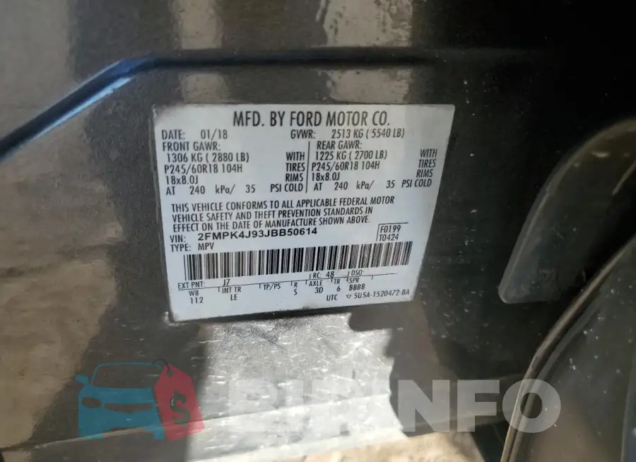 2FMPK4J93JBB50614 Photo# 12