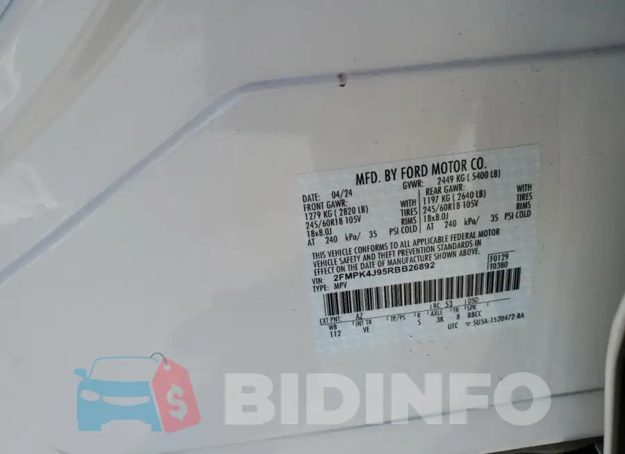 2FMPK4J95RBB26892 Photo# 13