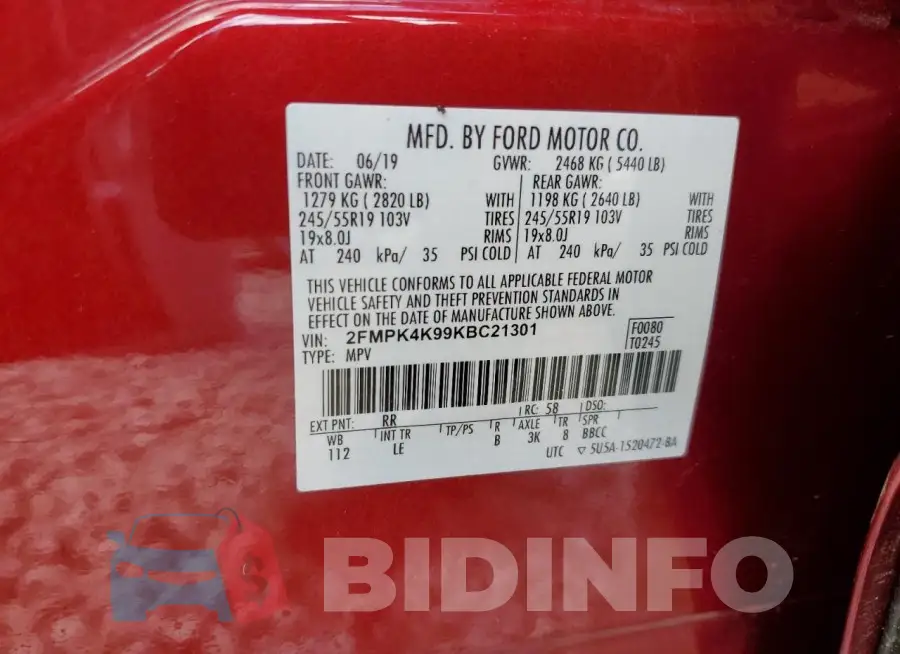 2FMPK4K99KBC21301 Photo# 13