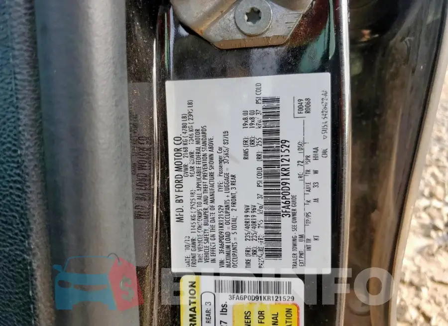 3FA6P0D91KR121529 Photo# 12