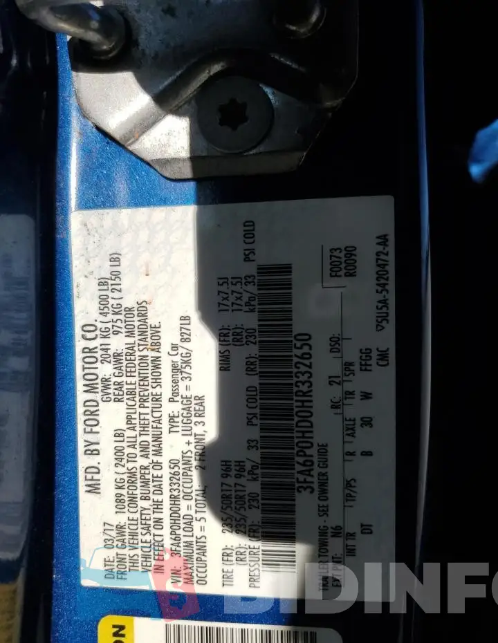 3FA6P0HD0HR332650 Photo# 12