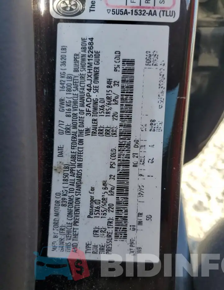 3FADP4AJXHM152684 Photo# 12