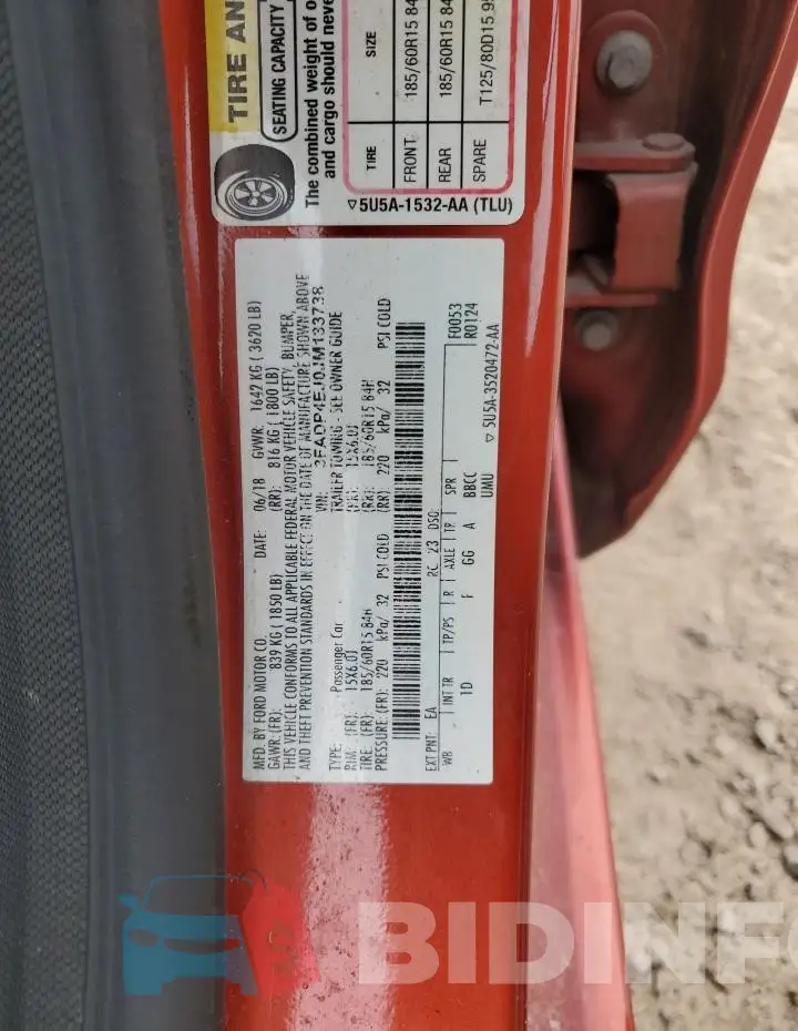 3FADP4EJ0JM133738 Photo# 12