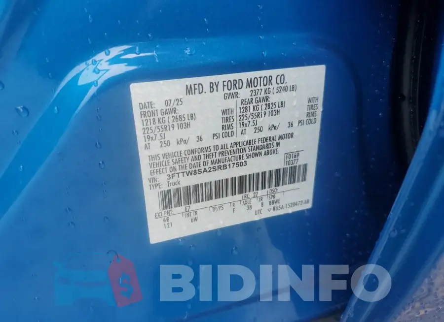 3FTTW8SA2SRB17503 Photo# 12