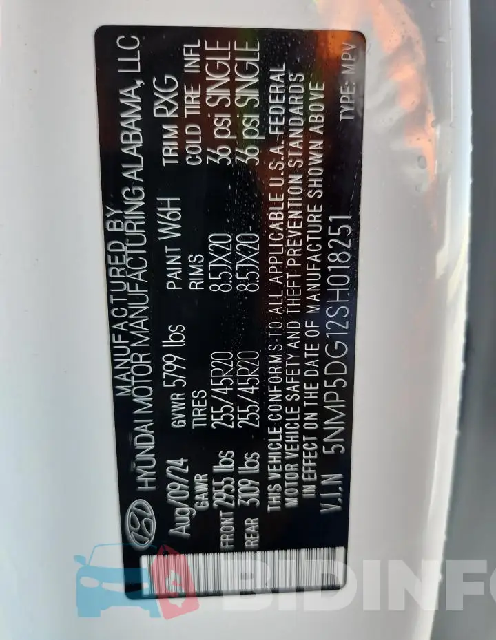 5NMP5DG12SH018251 Photo# 14
