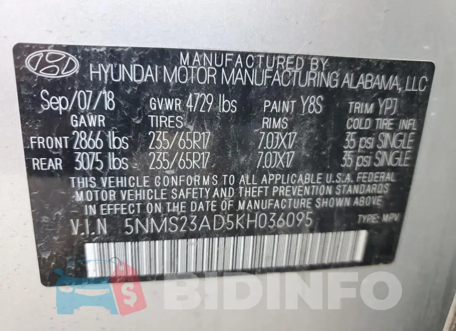 5NMS23AD5KH036095 Photo# 13