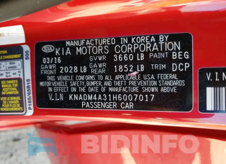 KNADM4A31H6007017 Photo# 12