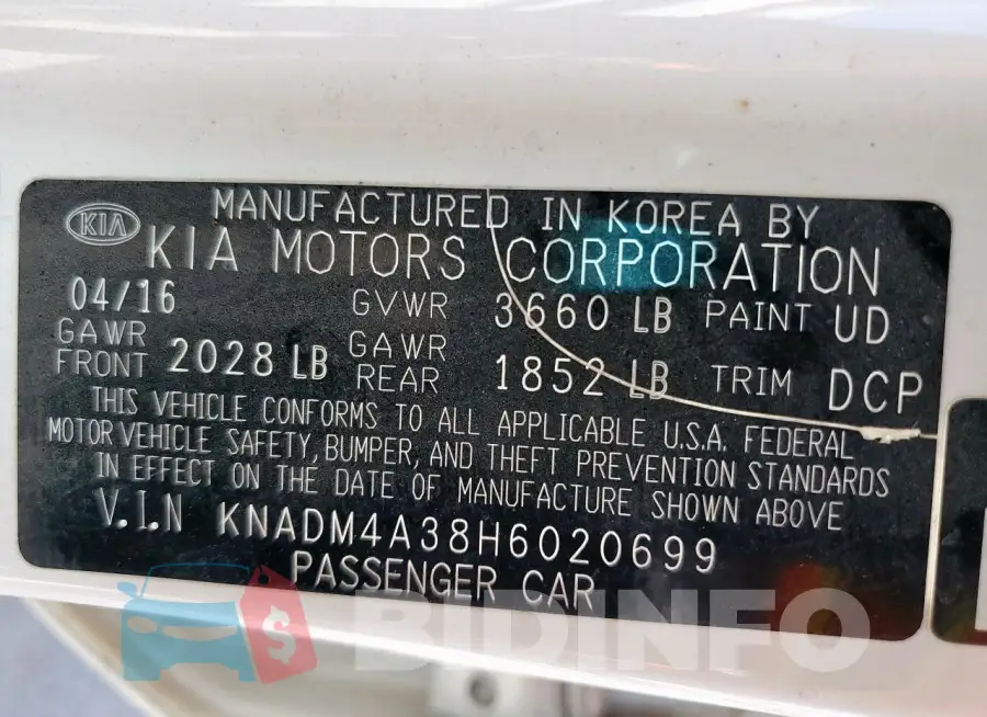 KNADM4A38H6020699 Photo# 12