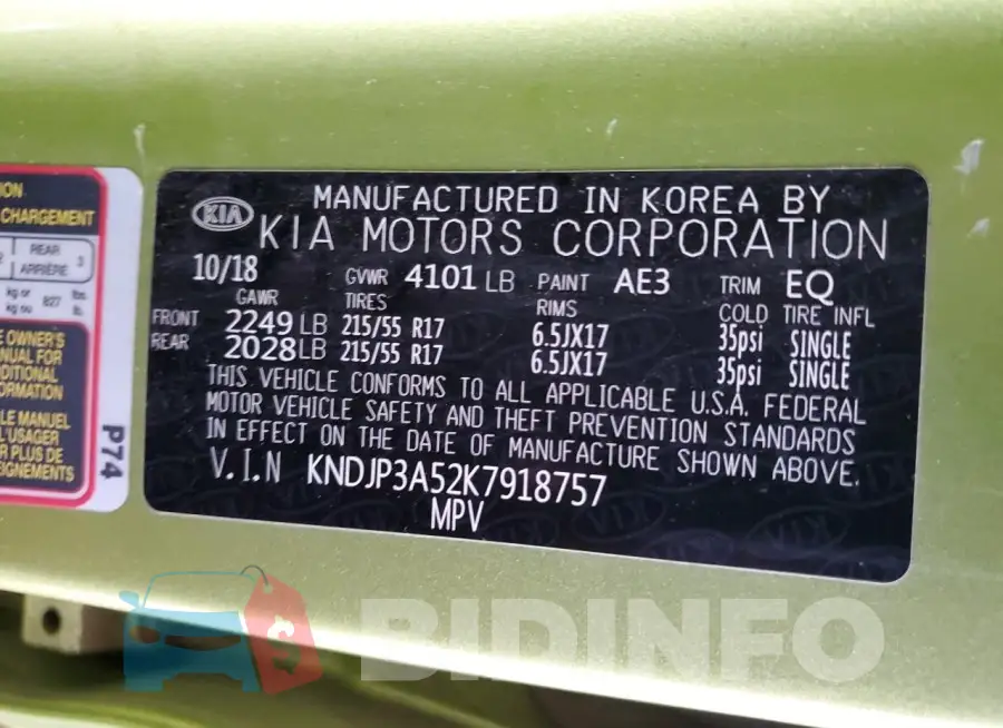 KNDJP3A52K7918757 Photo# 12