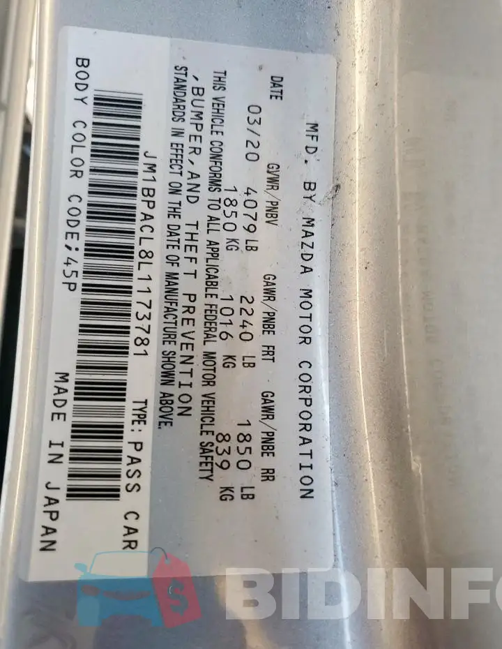 JM1BPACL8L1173781 Photo# 12