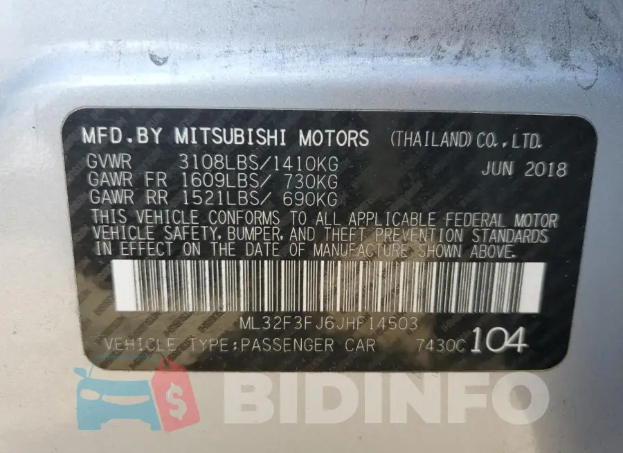 ML32F3FJ6JHF14503 Photo# 13