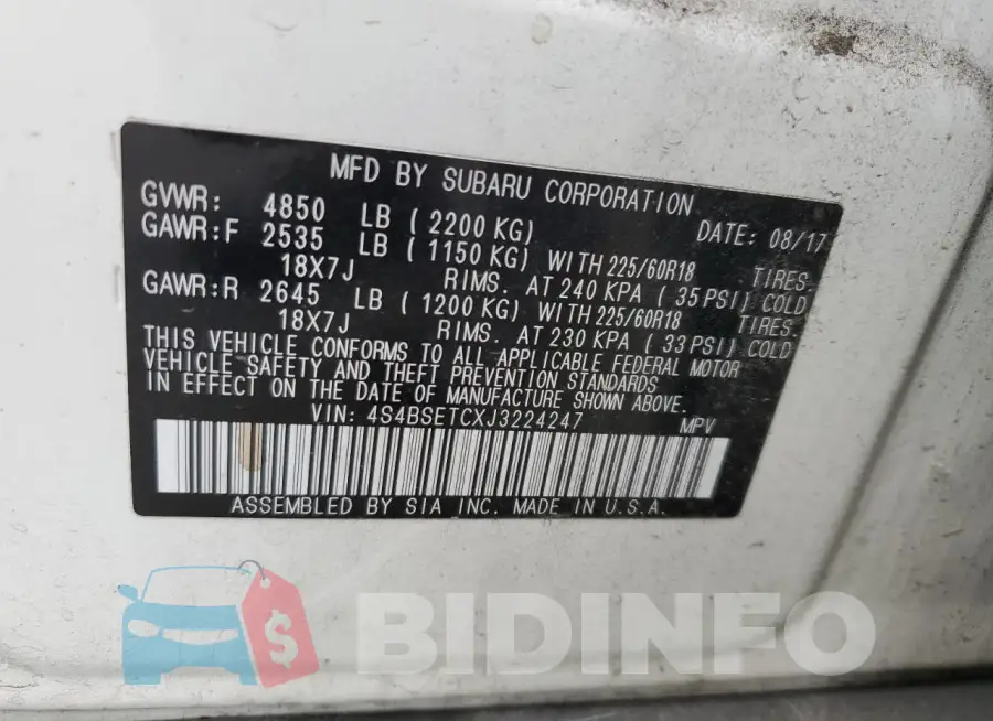 4S4BSETCXJ3224247 Photo# 12
