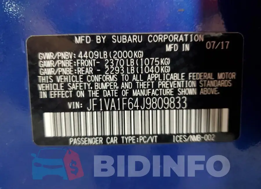 JF1VA1F64J9809833 Photo# 13