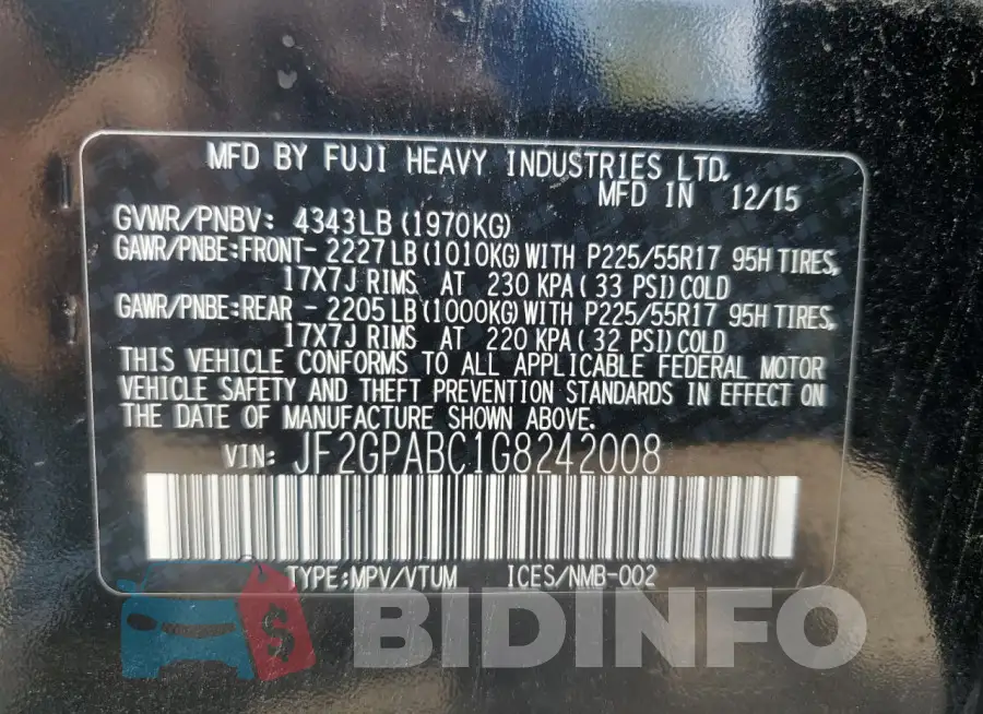 JF2GPABC1G8242008 Photo# 12