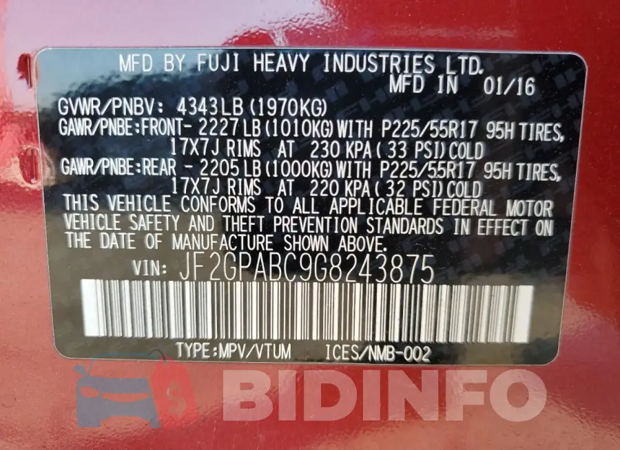 JF2GPABC9G8243875 Photo# 12